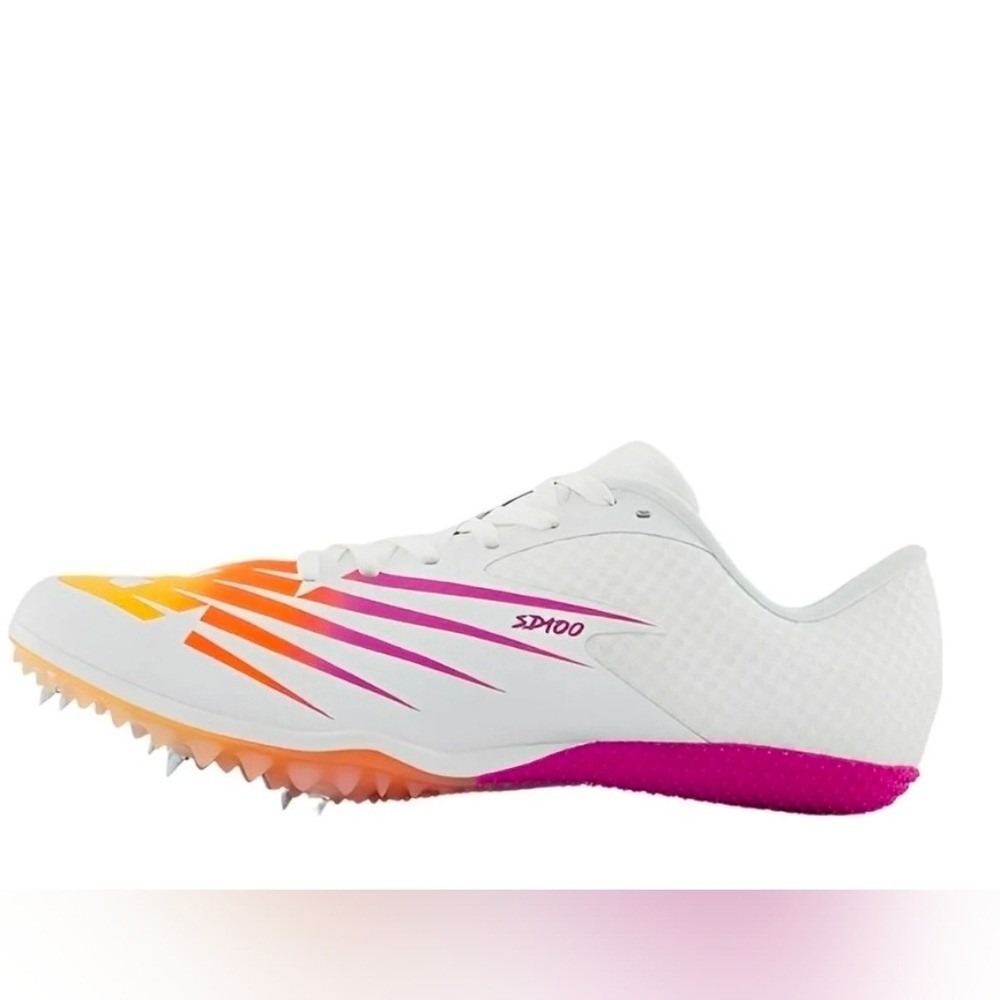 New Balance MD500v8 Racing Spikes Mens 10 White Pink Orange Track Field UMD500W8